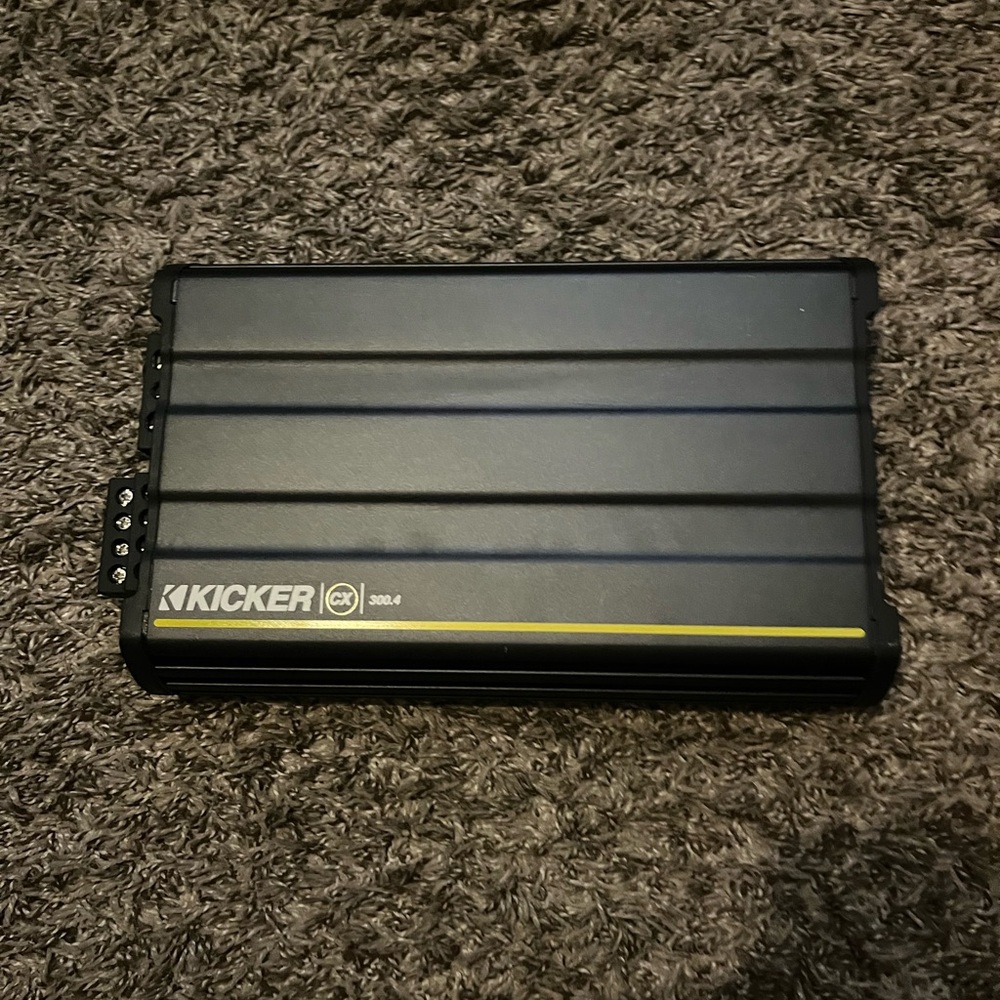 Kickers Black Amplifier with Sleek Design and Cooling Fins